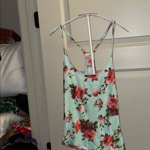 Strappy floral tank top